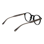 Cat-eye glasses frame with blue tortoiseshell pattern, featuring gold temples.