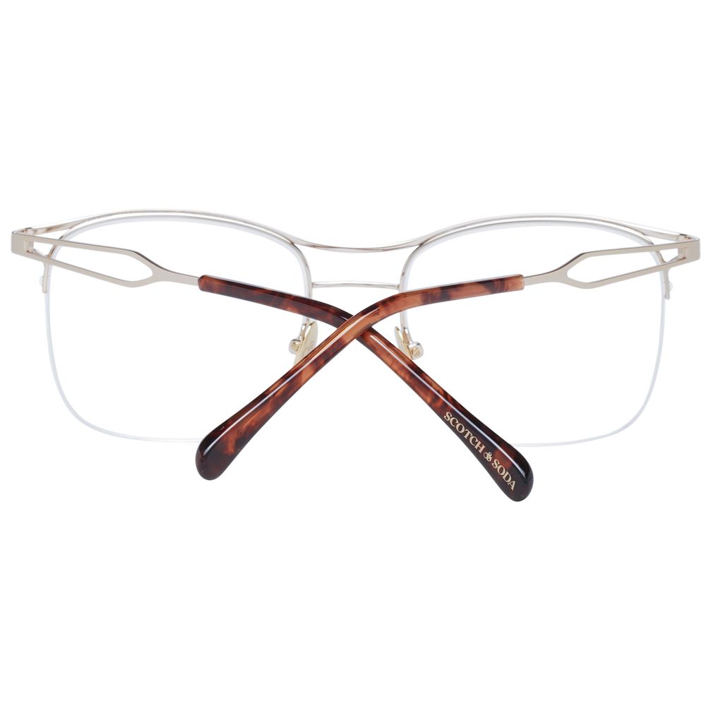 Scotch & Soda Brown Men Glasses Frame in stainless steel with demo lenses, half-rim aviator style.