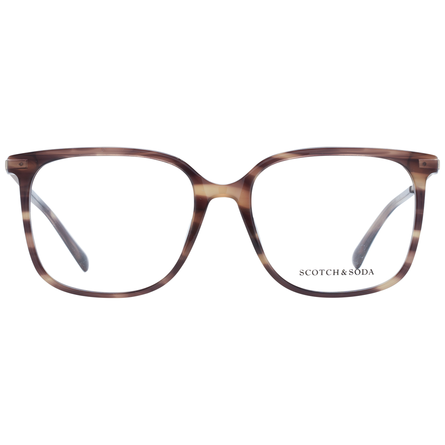 Scotch & Soda Chic Square Acetate Eyewear Frames in brown, crafted for women with Italian precision, made from durable and stylish acetate.