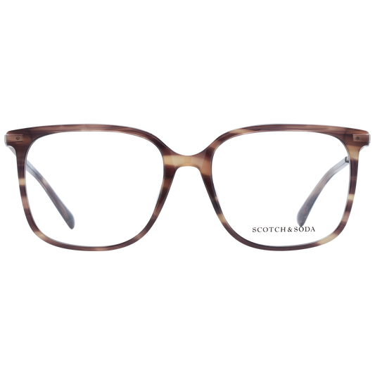 Scotch & Soda Chic Square Acetate Eyewear Frames in brown, crafted for women with Italian precision, made from durable and stylish acetate.