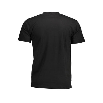 Rear view of Sergio Tacchini Black Cotton Men T-Shirt showcasing casual elegance in black.