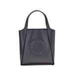 Stella McCartney Logo Tote Bag with iconic studded logo and flat handles, showcasing a sustainable and contemporary design.
