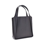 Stella McCartney Logo Tote Bag with sleek design and double handles, showcasing sustainable materials and iconic stud logo patch.