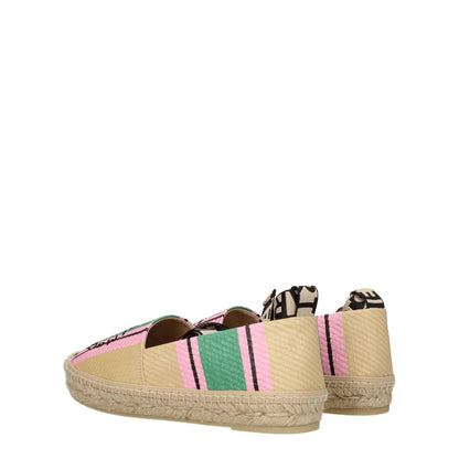 Stella McCartney Multicolor Fabric Espadrilles with self-tie closure, round toe, rubber sole. Casual flat footwear with logo detail.
