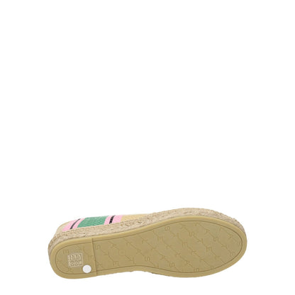Stella McCartney Multicolor Fabric Espadrilles with rubber sole, casual style, showing the logo and round toe design, low flat heel.