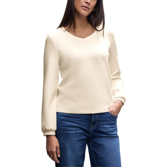 Street One Beige Modal Sweatshirt 1728,34 | XXS,71956299936,Beige,Clothing,IT36|XXS,IT38|XS,New with tags,Sportswear - Clothing,Street One,Sweatshirt - Sportswear - Clothing,Women