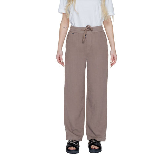 Street One Brown Cotton Pant - Women's Palazzo Pants, 100% Cotton, Spring/Summer Collection, Comfortable Fit, Fashionable Design