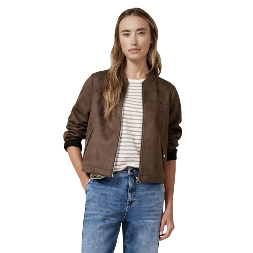Street One Brown Polyester Bomber 1728,71956299936,Bombers - Jackets & Coats - Clothing,Brown,Clothing,IT40|S,Jackets & Coats - Clothing,New with tags,Street One,Women