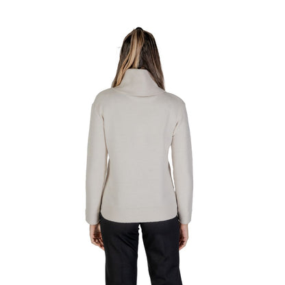 Back view of Street One Cream Viscose Turtleneck with high neck and long sleeves.