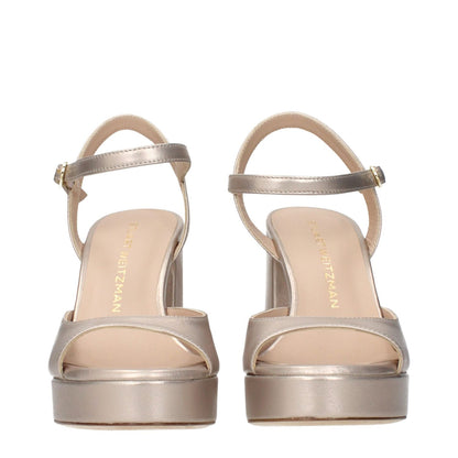Stuart Weitzman Beige Leather Platform Sandals 1728,75667636384,Beige,EU37.5/US7.5,EU37/US7,EU38.5/US8.5,EU39/US9,EU40/US10,EU41/US11,New with tags,Platforms - Sandals - Shoes,Sandals - Shoes,Shoes,Stuart Weitzman,Women