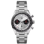 TAG HEUER Mod. CARRERA CHRONO PANDA wristwatch, 39mm stainless steel case, sapphire dial, SS bracelet, official packaging.