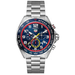 TAG HEUER Mod. F1 CHRONO - REDBULL wristwatch with stainless steel bracelet, 43mm case, quartz movement, chronograph, and sapphire dial.