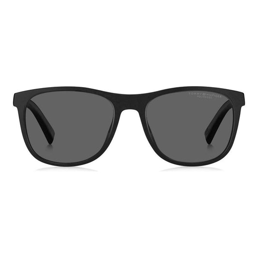 Gent's sunglasses TOMMY HILFIGER MOD. TH 2042_S in black frame with dark lenses, stylish eyewear for men.