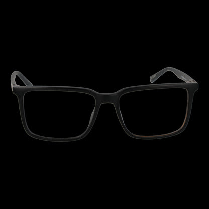 TIMBERLAND MOD. TB1740 54002 men's eyeglasses with sleek black frames on black background.