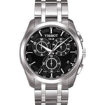 TISSOT Mod. COUTURIER CHRONO watch with a silver stainless steel bracelet and black chronograph dial.