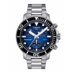 TISSOT Mod. SEASTAR 1000 CHRONOGRAPH watch with blue dial and stainless steel bracelet.