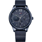TOMMY HILFIGER MOD. DAMON stylish men's watch with a blue mesh strap and textured dial.