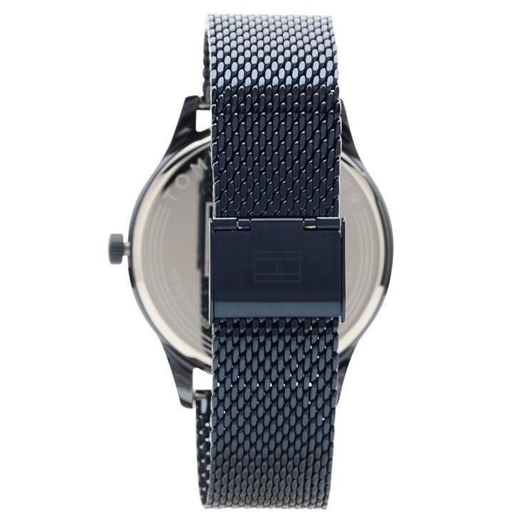 Rear view of TOMMY HILFIGER MOD. DAMON watch with mesh band