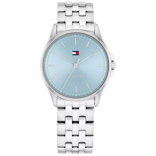 TOMMY HILFIGER MOD. JADE wristwatch with silver bracelet and light blue dial