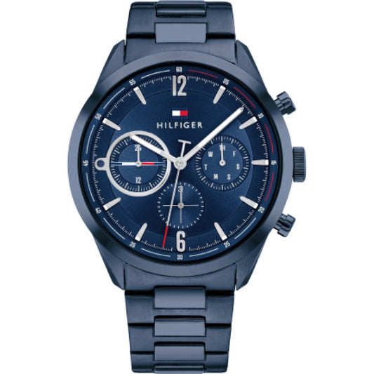 TOMMY HILFIGER MOD. MATTHEW watch featuring a sleek blue face and stainless steel band.