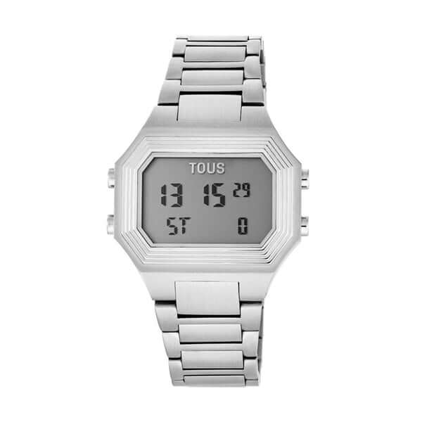 TOUS WATCHES Mod. 200351027 digital watch with stainless steel strap and rectangular face