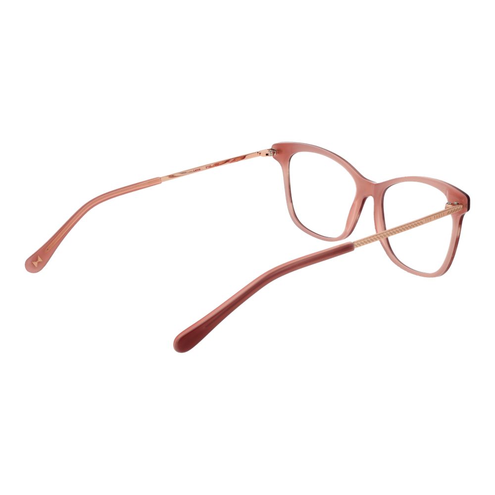 Ted Baker Pink Women Glasses Frame in rose acetate with cat eye style and full-rim design, includes branded case, size 51-15-140.