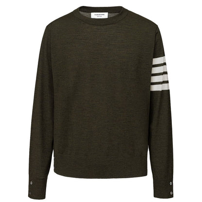 Thom Browne Green Wool Sweatshirt 1728,67397976224,Clothing,Green,Men,Men - Clothing,New with tags,Sweaters - Clothing,Sweaters - Men - Clothing,Sweatshirts - Sweaters - Clothing,Thom Browne,XXS