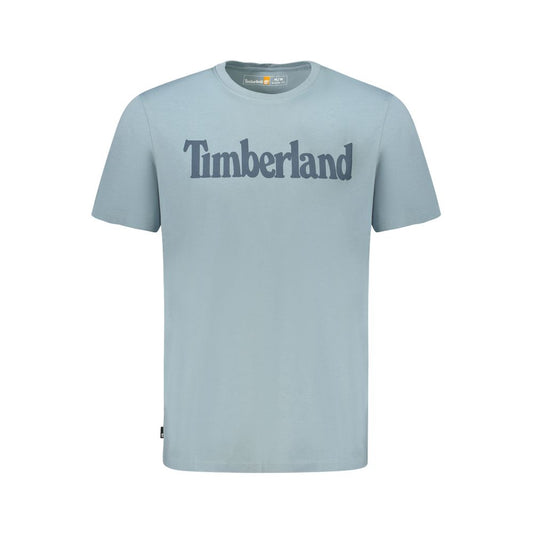 Timberland Light Blue Organic Cotton Men T-Shirt with logo design