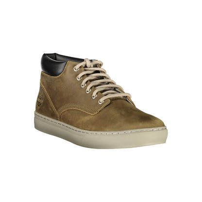 Timberland Verde Leather Men Sneaker in brown, featuring stylish design, comfortable sole, and iconic Timberland logo for fashion-forward men.