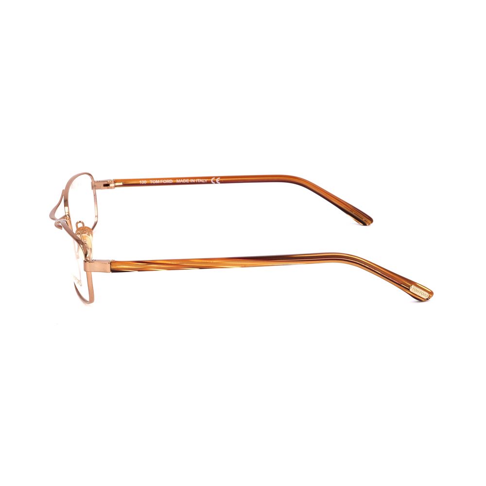 Side view of Tom Ford Bicolor Metal Frames, featuring gold and brown metal design, size 54/16/130mm.