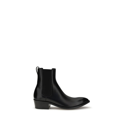 Tom Ford Black Calf Leather Bos Taurus Chelsea Boots