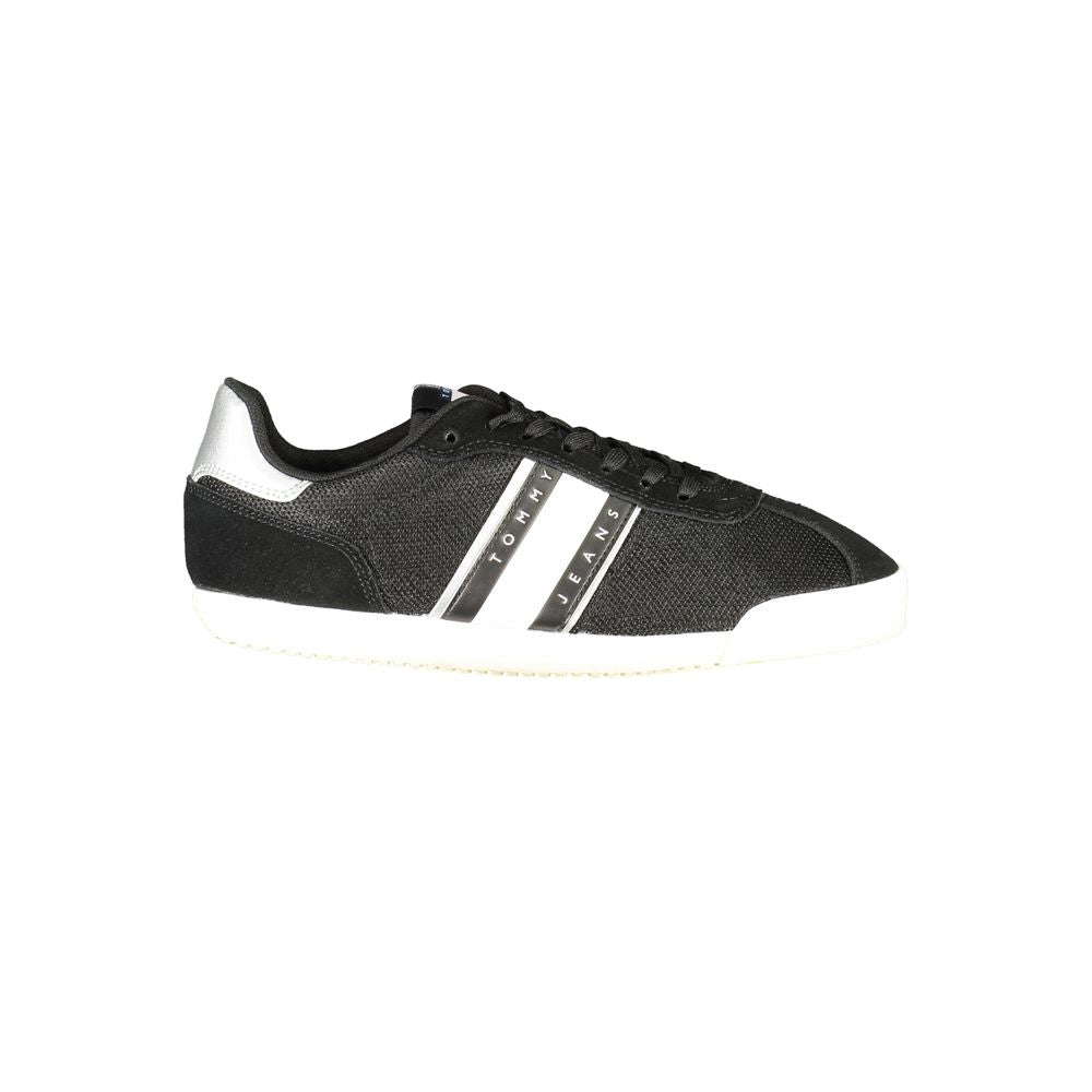 Tommy Hilfiger Black Polyester Women Sneaker with eco-friendly materials and stylish design, featuring iconic branding.