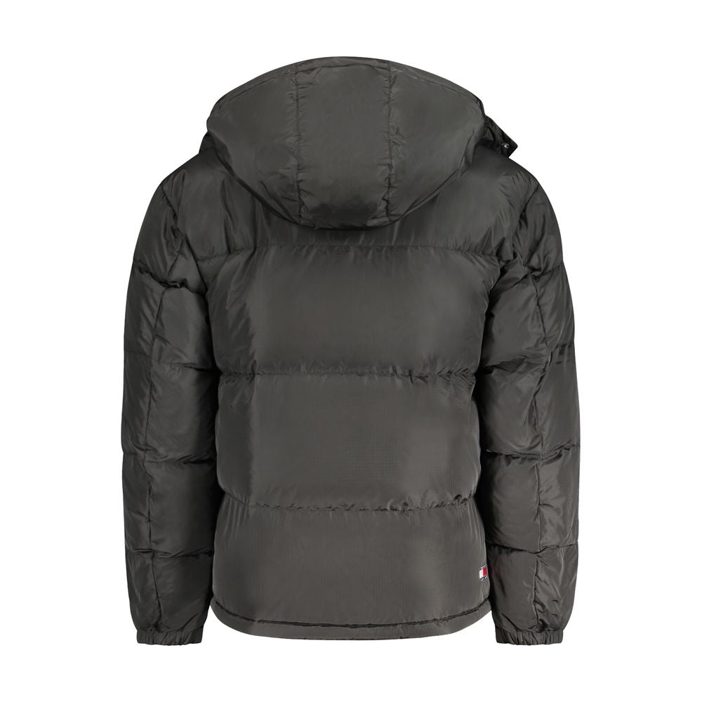 Tommy Hilfiger Black Recycled Polyester Men Jacket with Hood