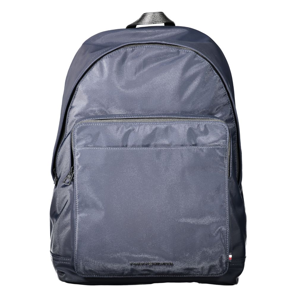 Tommy Hilfiger Blue Polyester Backpack with adjustable straps and laptop compartment