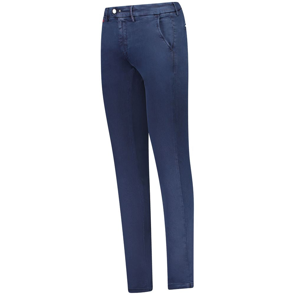 Tramarossa Blue Cotton Men Chino Trouser