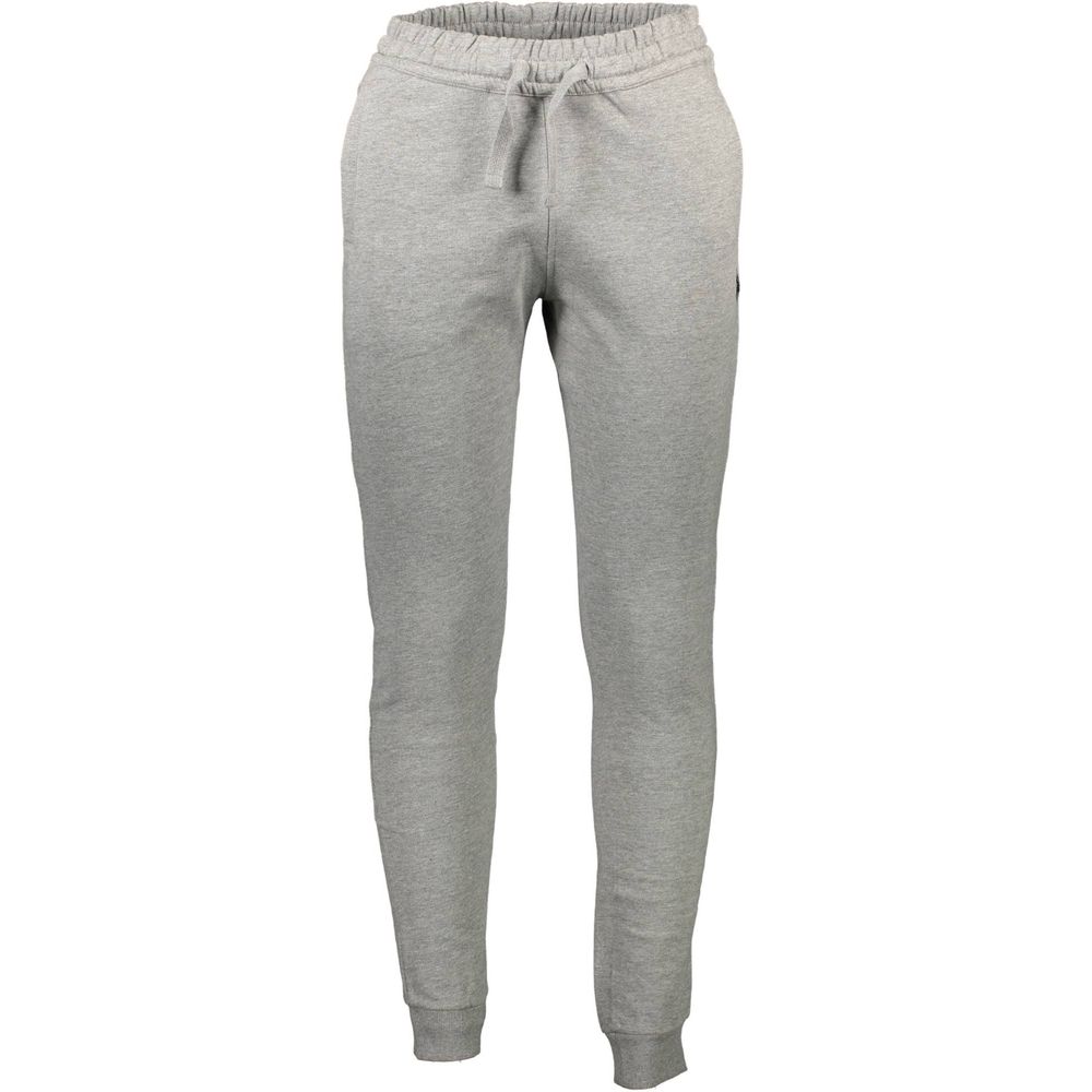 U.S. POLO ASSN. Gray Cotton Pant, sports trousers with 3 pockets, elastic waistband, laces, and logo embroidery.