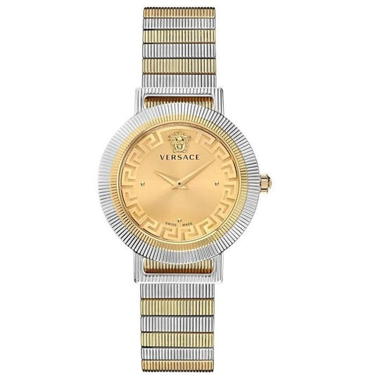 VERSACE Mod. LOGO HALO  2H ladies wristwatch with 36mm stainless steel case, mesh strap, quartz movement, and sapphire dial.