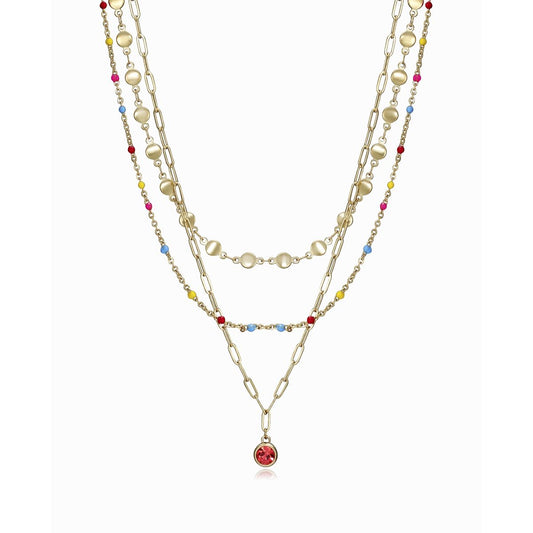 VICEROY FASHION Mod. 15132C01012 lady's colorful beaded necklace with pearl accents, in official packaging, quartz analog, 3 ATM water resistance.