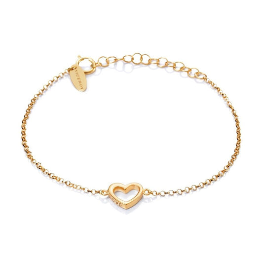 VICEROY JEWELS MODEL SAINT VALENTINE 2018 6006P100-07 lady's bracelet in gold with heart design and chain, multifunctional quartz analog.