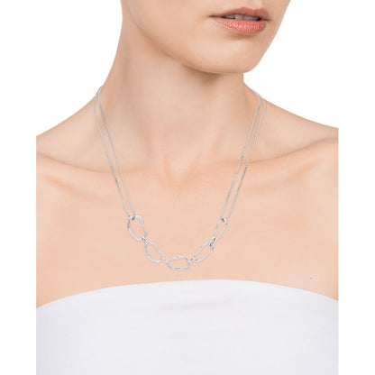 Close-up of a model wearing VICEROY JEWELS Mod. 13051C000-00 necklace with silver 925° material and elegant design.