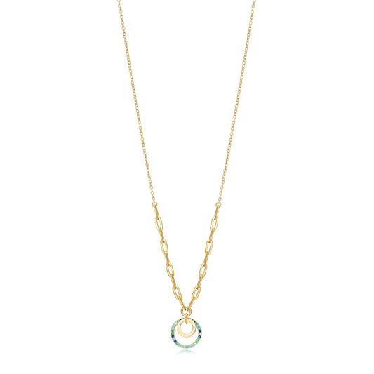 Gold lady's necklace, VICEROY JEWELS Mod. 13052C100-32, silver 925°, quartz analog movement, in official packaging, 3 ATM water resistant