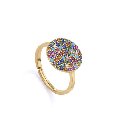 Elegant silver ring by VICEROY JEWELS Mod. 13071A013-39 with multicolored gemstones, ideal for ladies, featuring a quartz chronograph.