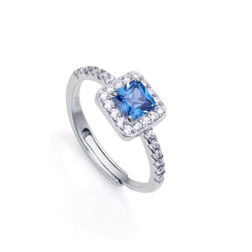 VICEROY JEWELS Mod. 13154A013-33 Silver 925° Lady's Ring with Blue Gem in Official Box