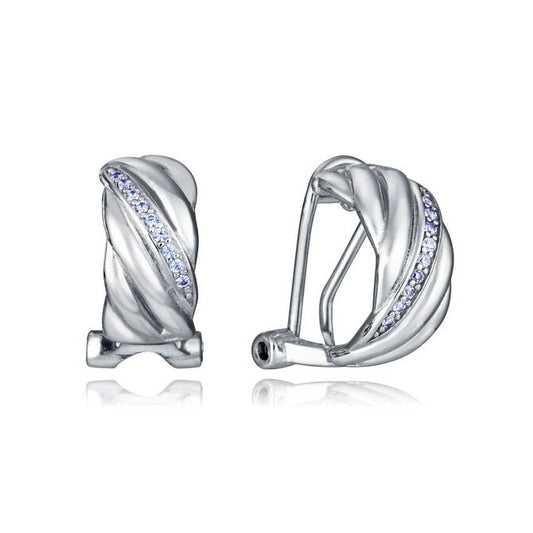 VICEROY JEWELS Mod. 2329E000-30 silver 925 earrings with crystals, stylish lady's quartz analog jewel, mineral dial, 44mm case, gift box