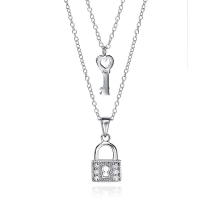 VICEROY JEWELS Mod. 5091C000-30 silver lock and key necklace for women with quartz movement, 925° silver, and water resistance.