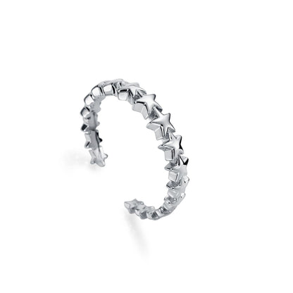 VICEROY JEWELS Mod. 61075A013-00 elegant silver ring for ladies featuring star design, quartz analog, 3 ATM water resistance.