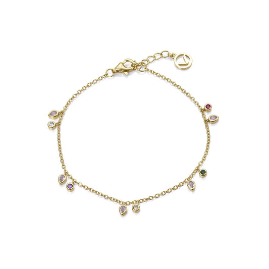 Gold bracelet with gemstone accents, suitable for ladies. VICEROY JEWELS Mod. 9122P100-39, silver 925°, quartz analog, 10 ATM water resistant.