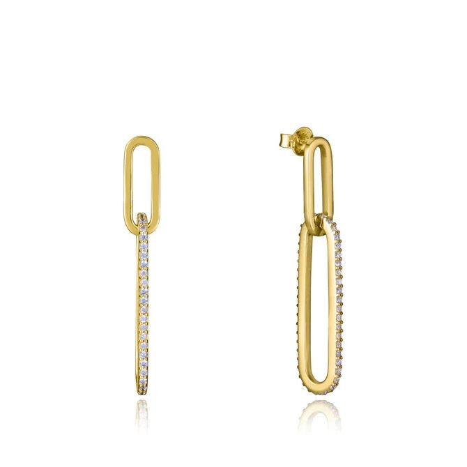 Elegant gold earrings with crystals showcasing modern design, part of the "VICEROY JEWELS Mod. 9137E100-30" collection for ladies.