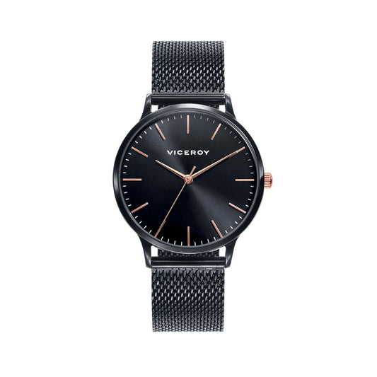 VICEROY Mod. KISS ladies wristwatch with black stainless steel bracelet, quartz movement, 33 mm case, and mineral dial.