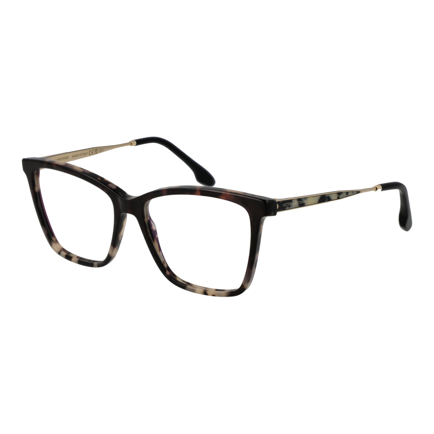 VICTORIA BECKHAM MOD. VB2647 54062 stylish lady's eyeglasses with tortoiseshell frame and gold accents.